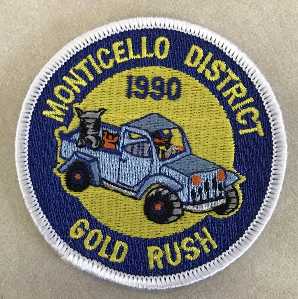 Vtg Cub Boy Scouts BSA Monticello District Virginia Gold Rush 1990 Sew On Patch